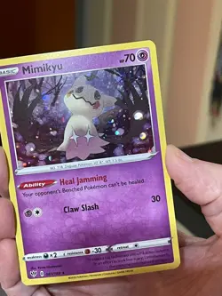POKEMON MIMIKYU #081/189 DARKNESS ABLAZE RARE COSMOS HOLO HD SUPER SWIRL VLP - Image 1