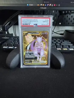 2025 Pokemon Destined Rivals DRI En Rocket's Mewtwo Ex Hyper Rare #240 PSA 10 - Image 1