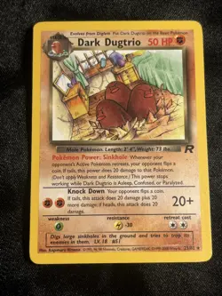 2000 Pokemon TCG Team Rocket Dark Dugtrio 23/82 Non Holo Rare Card Vintage LP - Image 1