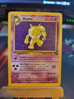 Pokemon TCG Hypno Fossil Card 23/62 Unlimited Regular Non-Holo Rare LP - Image 1