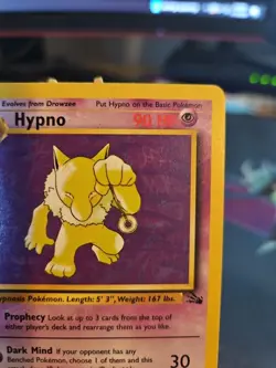 Pokemon TCG Hypno Fossil Card 23/62 Unlimited Regular Non-Holo Rare LP - Image 3