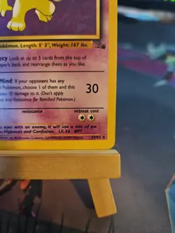 Pokemon TCG Hypno Fossil Card 23/62 Unlimited Regular Non-Holo Rare LP - Image 4