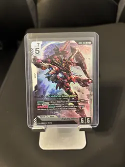 GUNDAM TCG CARD GAME JUSTICE GUNDAM GD01-066 LR HOLO FOIL ENGLISH NEWTYPE RISING - Image 1