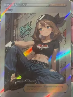 Pokemon May Anime Waifu Custom DIY Trainer Art Sexy Pokemon card - Image 2