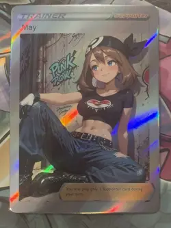 Pokemon May Anime Waifu Custom DIY Trainer Art Sexy Pokemon card - Image 3