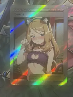 Pokemon Serena Anime Waifu Custom DIY Trainer Art Pokemon card - Image 2