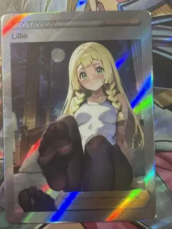Pokemon Lillie Anime Waifu Custom DIY Trainer Art Sexy Pokemon card - Image 1