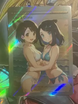 Pokemon Liko & Gloria Anime Waifu Custom DIY Trainer Art Sexy Pokemon card - Image 1