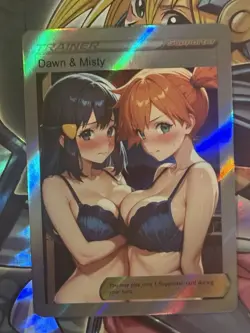 Pokemon May & Dawn Anime Waifu Custom DIY Trainer Art Sexy Pokemon card - Image 1
