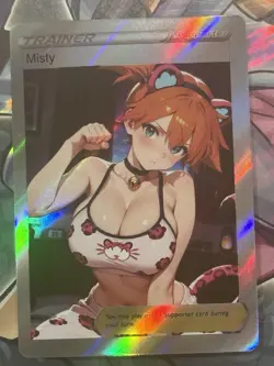 Pokemon Misty Anime Waifu Custom DIY Trainer Art Pokemon card - Image 1