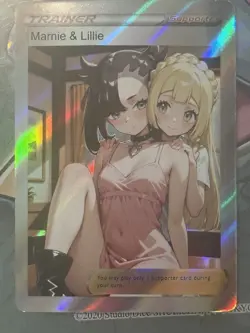 Pokemon Marnie & Lillie Anime Waifu Custom DIY Trainer Art Pokemon card - Image 2