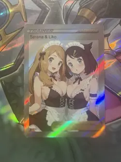 Pokemon Liko & Serena Anime Waifu Custom DIY Trainer Art Pokemon card - Image 1