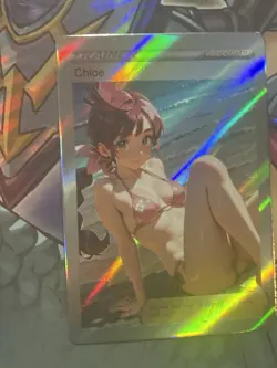 Pokemon Chloe Anime Waifu Custom DIY Trainer Art Pokemon card - Image 1