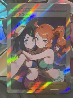 Pokemon Liko & Sonia Anime Waifu Custom DIY Trainer Art Pokemon card - Image 1
