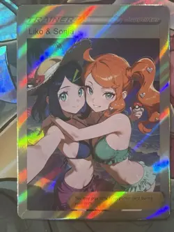 Pokemon Liko & Sonia Anime Waifu Custom DIY Trainer Art Pokemon card - Image 2