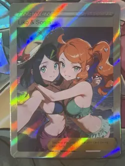 Pokemon Liko & Sonia Anime Waifu Custom DIY Trainer Art Pokemon card - Image 3
