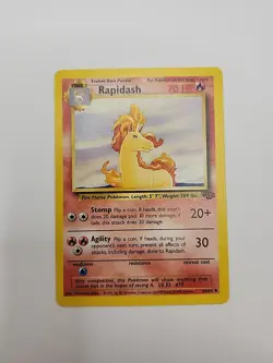 Vintage 1999 First Edition RAPIDASH Pokemon Card 44/64 Uncommon (Jungle Set) - Image 1