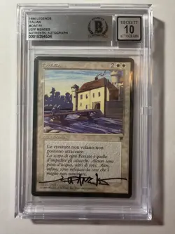 Italian Moat Legends MTG Beckett 10 Autograph Authentic - Image 2