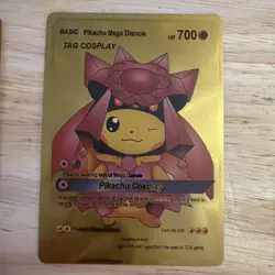 Pokemon Pikachu cosplay Lot Of 11 Gold Foil Fan Art Collectible Cards 5 Are Vmax - Image 3