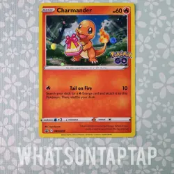 Pokemon Card Charmander SWSH232 Black Star Promo Pokemon GO Pin Collection LP - Image 1