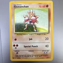 Hitmonchan - 7/102 - Pokemon Card Base Set Unlimited Holo Rare MP - Image 1