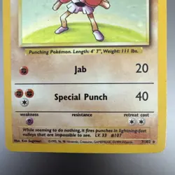 Hitmonchan - 7/102 - Pokemon Card Base Set Unlimited Holo Rare MP - Image 3