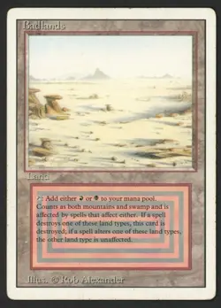 ***Badlands (Indent & Edge Wear)*** MTG Revised Magic Kid Icarus - Image 1