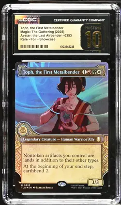 TOPH, THE FIRST METALBENDER Avatar: TLA Showcase Foil CGC Pristine 10 MTG - Image 1