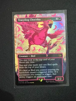 Traveling Chocobo (Borderless) (Neon Ink Pink) Final Fantasy Foil 0551b - Image 1