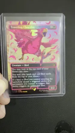 Traveling Chocobo (Borderless) (Neon Ink Pink) Final Fantasy Foil 0551b - Image 2