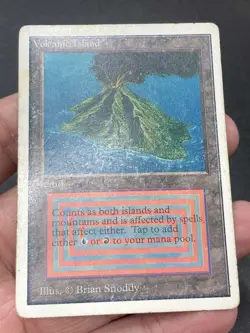 ***Unlimited Volcanic Island (Water Damage)*** MTG Unlimited Magic Kid Icarus - Image 3