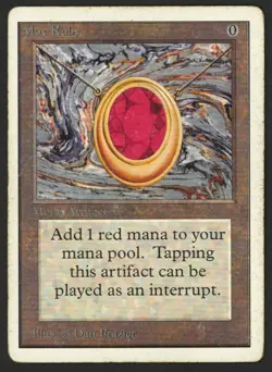 ***Unlimited Mox Ruby (Indent & Roller Line)*** MTG Unlimited Magic Kid Icarus - Image 1