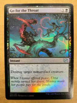 MTG 1x FOIL Go for the Throat # 102 The Brothers' War Magic the Gathering x1 NM - Image 1