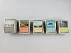 MTG 4th Edition 672 Land Lot Swamp Island Forest Mountain Plains Magic - Image 1