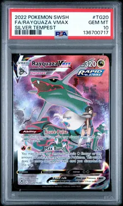 2022 POKEMON SWORD & SHIELD SILVER TEMPEST #TG20 FULL ART/RAYQUAZA VMAX PSA 10 - Image 1