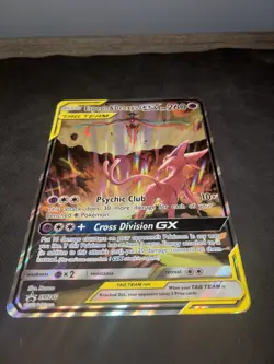 Pokemon TCG Jumbo Espeon & Deoxys GX SM240 Black Star Promo Card - Image 1