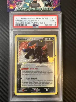 PSA 9 Umbreon Gold Star Celebrations 17/17 Pokemon Pop Series 5 2021 Graded Mint - Image 1
