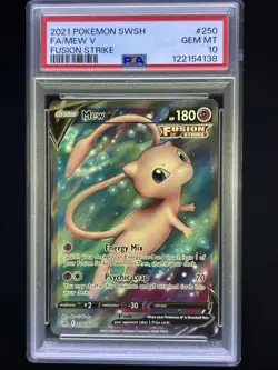2021 POKEMON SWORD & SHIELD FUSION STRIKE #250 FULL ART/MEW V PSA 10 - Image 1