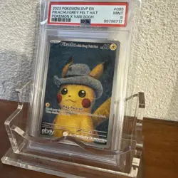 Pokemon Pikachu with Grey Felt Hat Van Gogh Full Art Promo SVP EN 085 PSA 9 Mint - Image 1