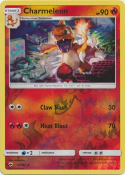 Pokemon - Charmeleon - 19/147 - Uncommon - Reverse Holo - Sun & Moon Burning Sha - Image 1