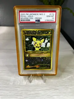 ⚡2000 Pokemon Pichu Neo 2 Reverse Foil Promo PSA 10 Gem Mint Vintage Sugimori⚡ - Image 1