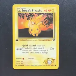 Lt. Surge’s Pikachu 84/132 Common - Gym Challenge - 1st Edition - pokemon WOTC - Image 1
