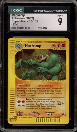 Pokemon Machamp Expedition Holo Rare #16 CGC 9 Mint - Image 1