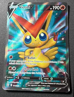 Pokemon TCG Victini V Sword & Shield Battle Styles 144/163 Holo Full Art - Image 1
