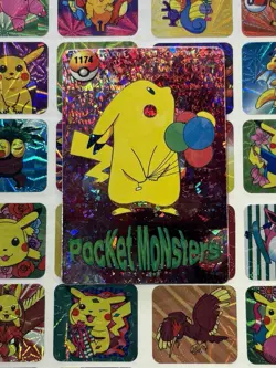 Pokemon Vintage Pocket Monsters Vending HOLO Prism Sticker 1999 Bandai Nintendo - Image 1