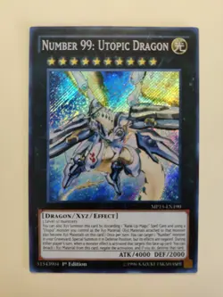 Yugioh Number 99: Utopic Dragon MP15-EN190 Secret Rare 1st Ed VLP - Image 1