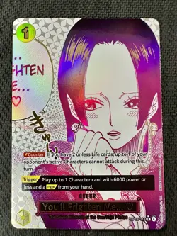 You'll Frighten Me... Alt art OP14-118 R The Azure Sea’s Seven One Piece CCG - Image 1