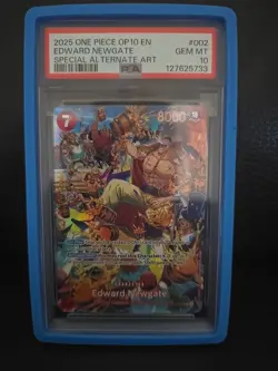 2025 ONE PIECE OP10-ROYAL BLOOD SPECIAL ALTERNATE ART #002 EDWARD NEWGATE PSA 10 - Image 1