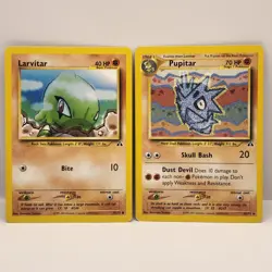 Larvitar 57/75 & Pupitar 45/75 Neo Discovery Set Pokemon Cards HP - Image 1