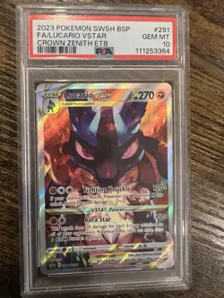 2023 Pokemon Crown Zenith Lucario VSTAR SWSH291 Promo Card PSA 10 - Image 1